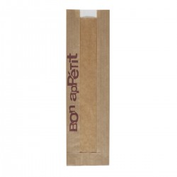 Sac Sandwich Kraft Brun "Bon appétit" avec fenêtre