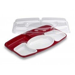 Kit Plateau Prestige 5 compartiments Rouge et Blanc
