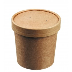 Pot à soupe Kraft + couvercle 350 ml