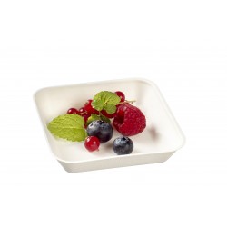 Assiette Kanopée en Canne à Sucre Laminé Blanche 10*10cm