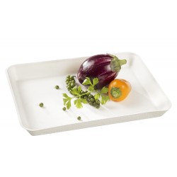 Assiette Kanopée en Canne à Sucre Laminé Blanche 20*15cm