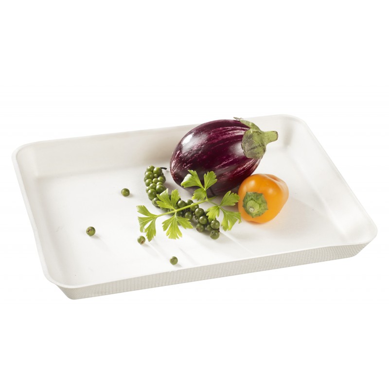 Assiette Kanopée en Canne à Sucre Laminé Blanche 20*15cm Assiette Kanopée en Canne à Sucre Laminé Blanche 20*15cm