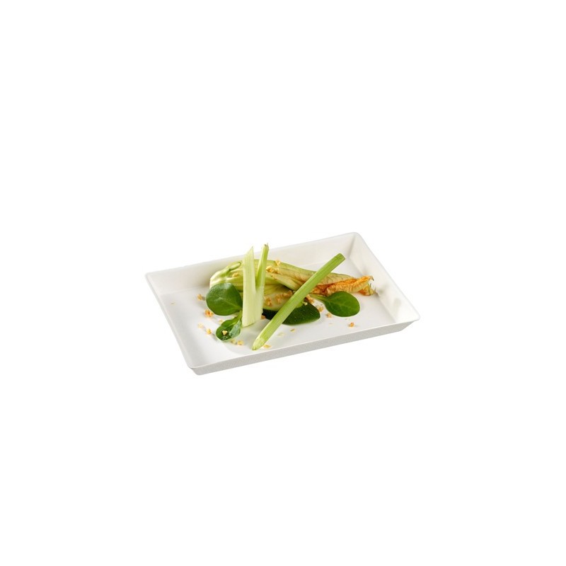Assiette Quartz Canne à Sucre Blanche 160*100mm Assiette Quartz Canne à Sucre Blanche 160*100mm