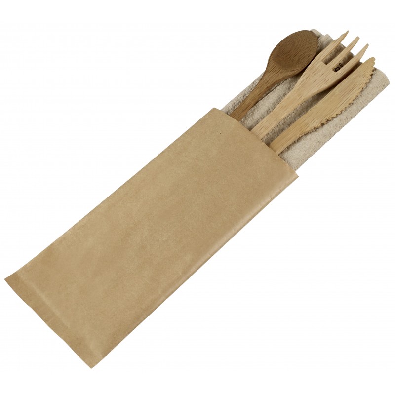 Kit couverts 4 en 1 en Bambou Kit couverts 4 en 1 en Bambou