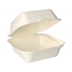 Boîtes À Hamburger En Sucre De Canne 8 Cm X 14 Cm X 15 Cm Blanc