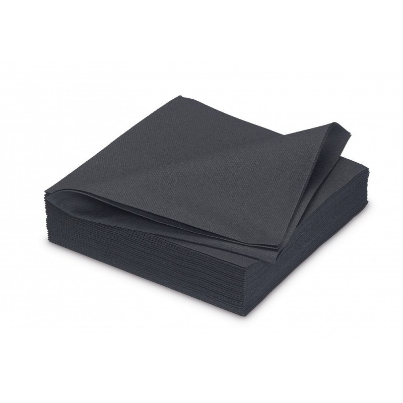 Serviette Airlaid 40x40cm Noire Serviette Airlaid 40x40cm Noire