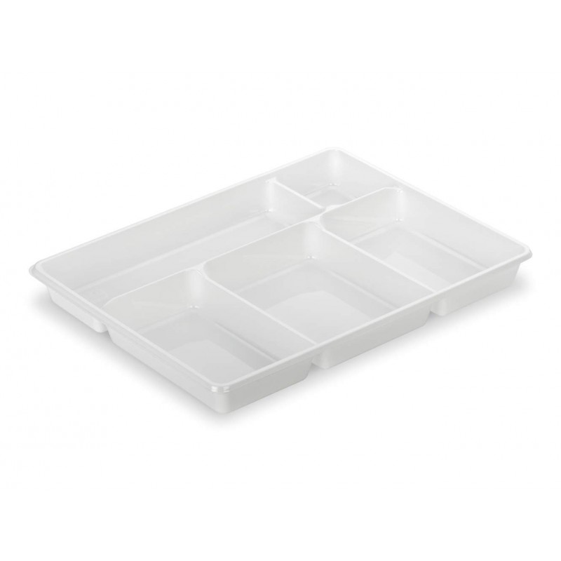 Plateau Repas 5 Compartiments Blanc 290x224mm Plateau Repas 5 Compartiments Blanc 290x224mm