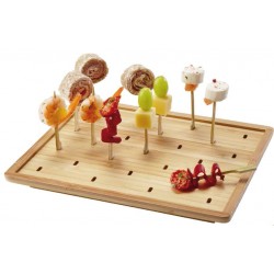 Planche bambou pour 26 brochettes golf